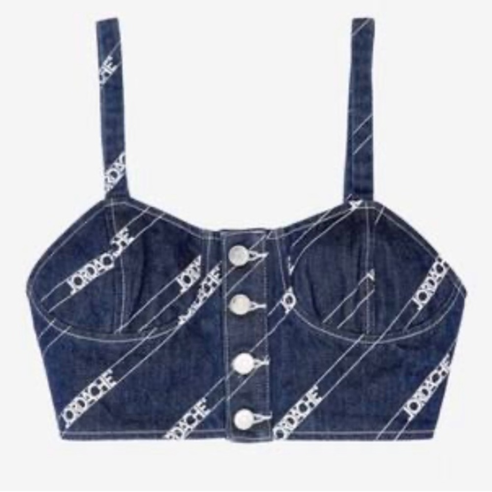 JORDACHE RINSE DIAGONAL LOGO PRINT
BUSTIER